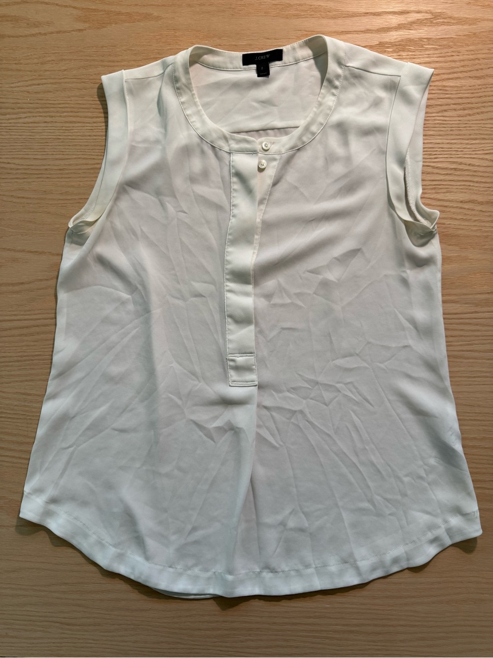J. Crew Cream Sleeveless Blouse